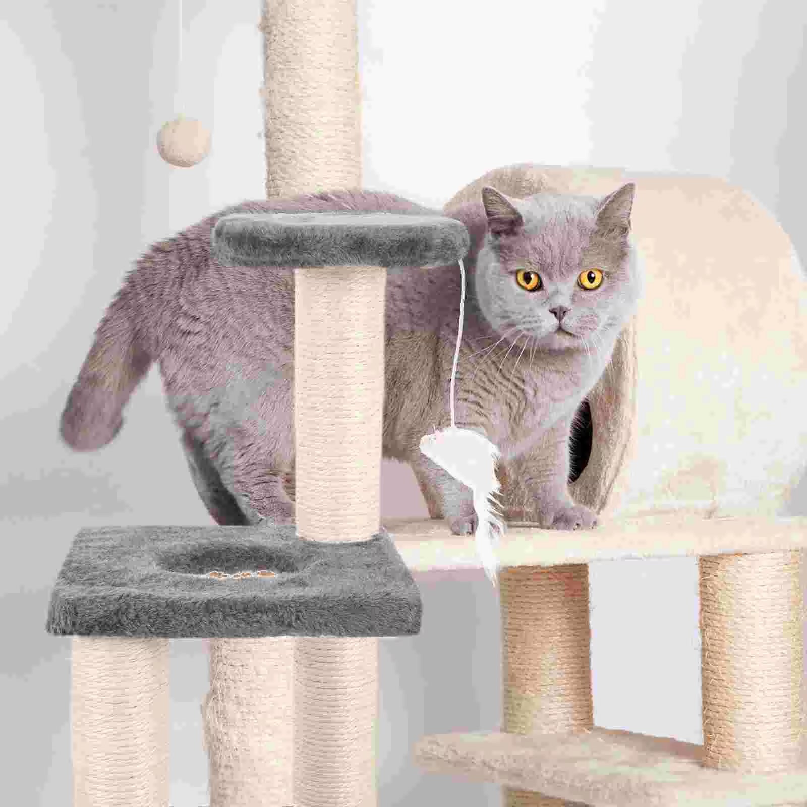 Thickened Cat Scratching Post Skin Friendly Reusable Kitten Accessories Adorable Cat Scratching Post Integrated Kitten Scratcher