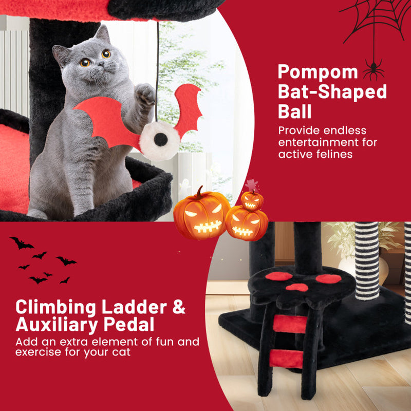 Gothic Cat Tree with Cat Bed Cat Condo and Sisal Scratching Post