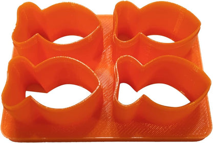Mini Gold Fish Cookie Cutter, Orange Goldfish, Multi 4 Molds in 1, Dough Fondant Fish Shape for Baking Biscuits, Crackers, and Pet Treats