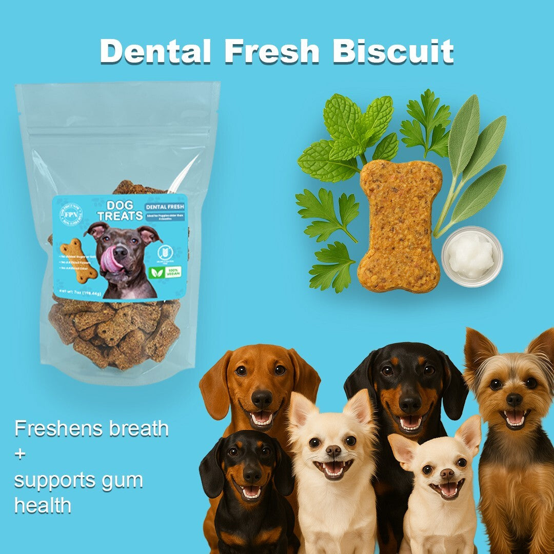 Dog Treats –Dental Treats Grain-Free Natural Human-Grade Dog Biscuits 7Oz - FPN