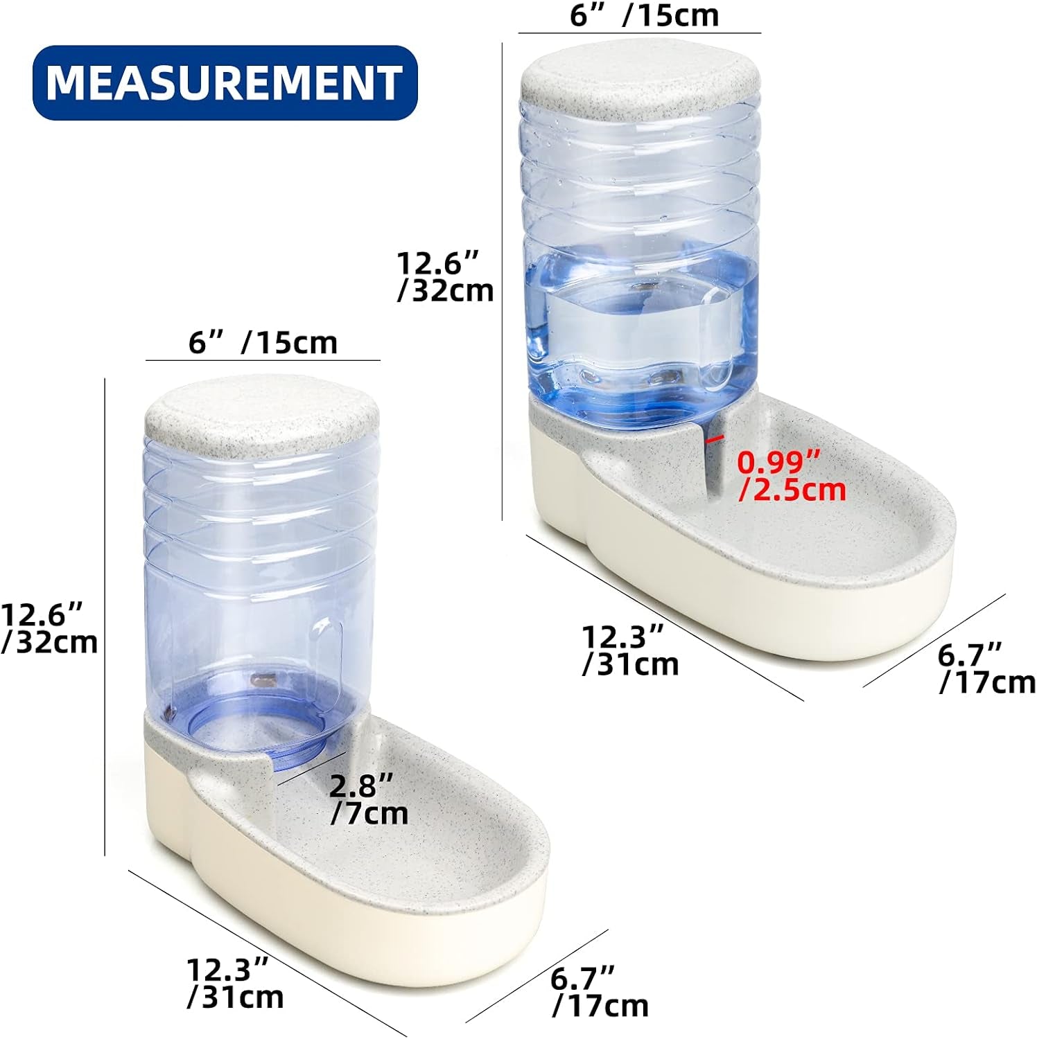 Dogs Water Dispenser Water Bowl for Dogs Automatic Cat Feeder Self Dispensing Pet Waterer Automatic Gravity Dog Cat Waterer Travel Supply Feeder and Water Dispenser for Dogs Cats Pets Animals 1 Gallon X 2