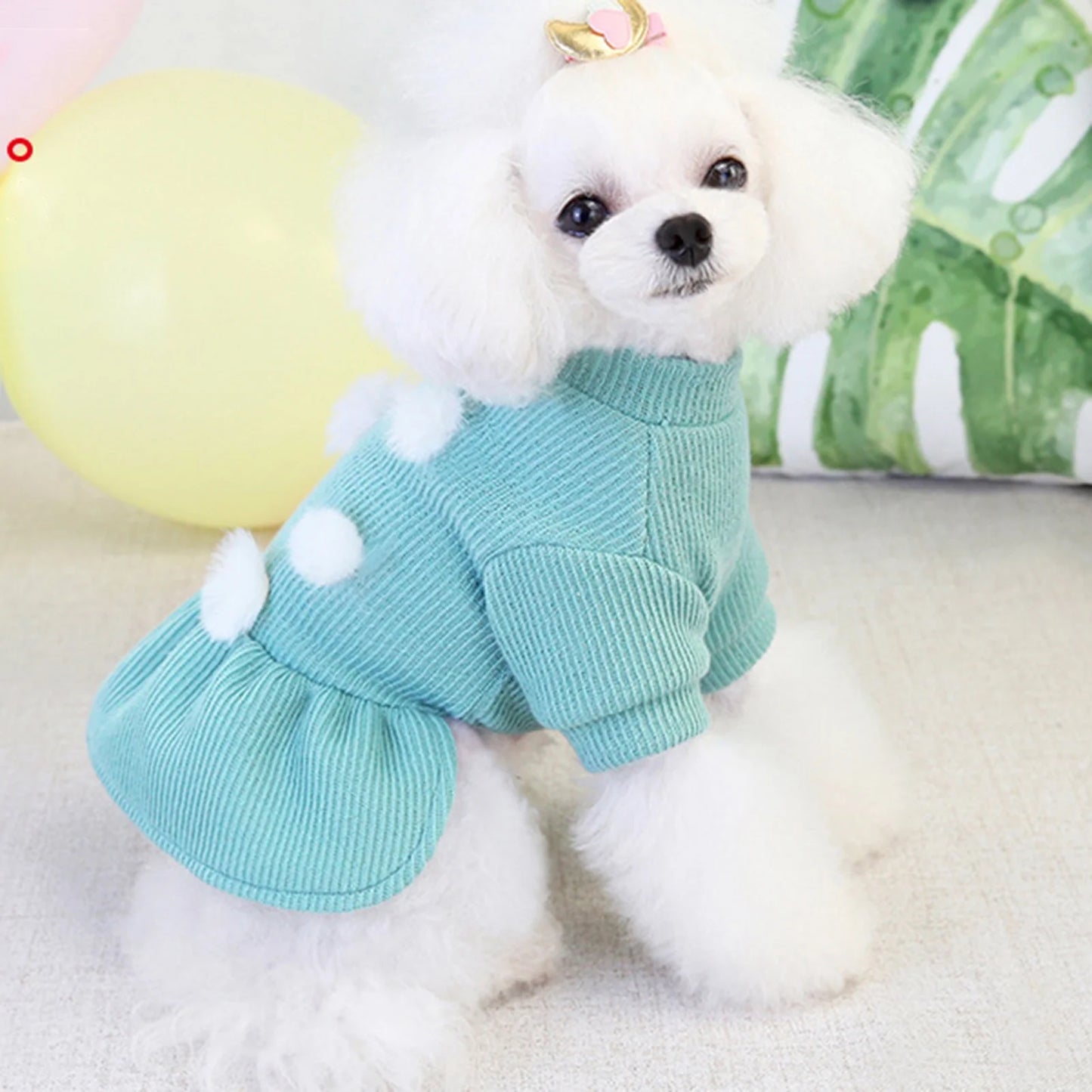 Dog Dresses for Small Dogs Girl for Winter Dog Sweater Pet Puppy Clothes Outfit Apparel Sweatshirt Dog Cats Clothing Fall Warm Coat for Chihuahua Yorkie