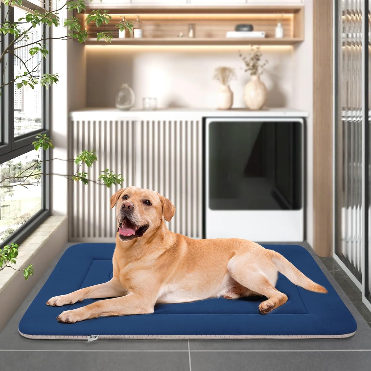 Dog Bed Large Crate Mat 42 in Non-Slip Washable Soft Mattress Kennel Pads