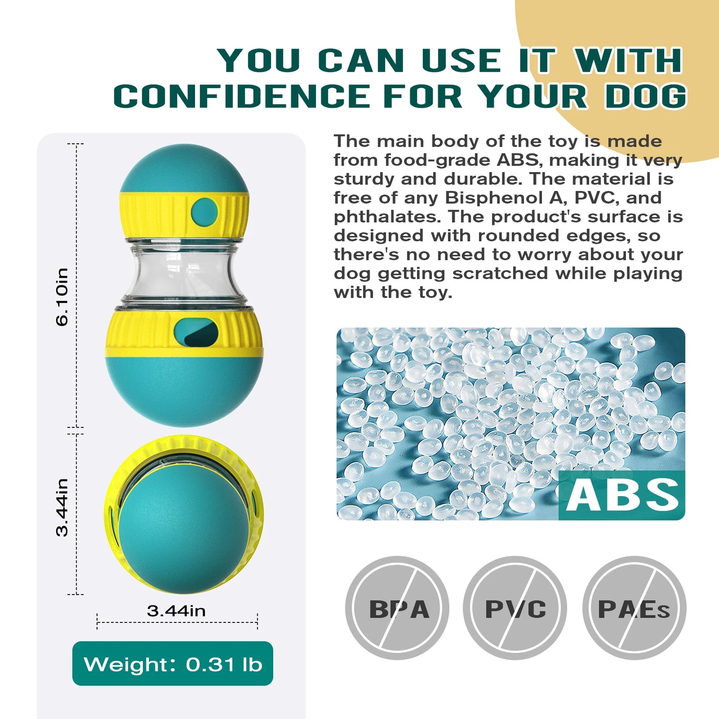 Dog Puzzle Toys Adjustable Feeder Dog Treat Dispensing Interactive Dog Enrichment Toy Keep Them Busy Food Puzzles Ball for Dogs