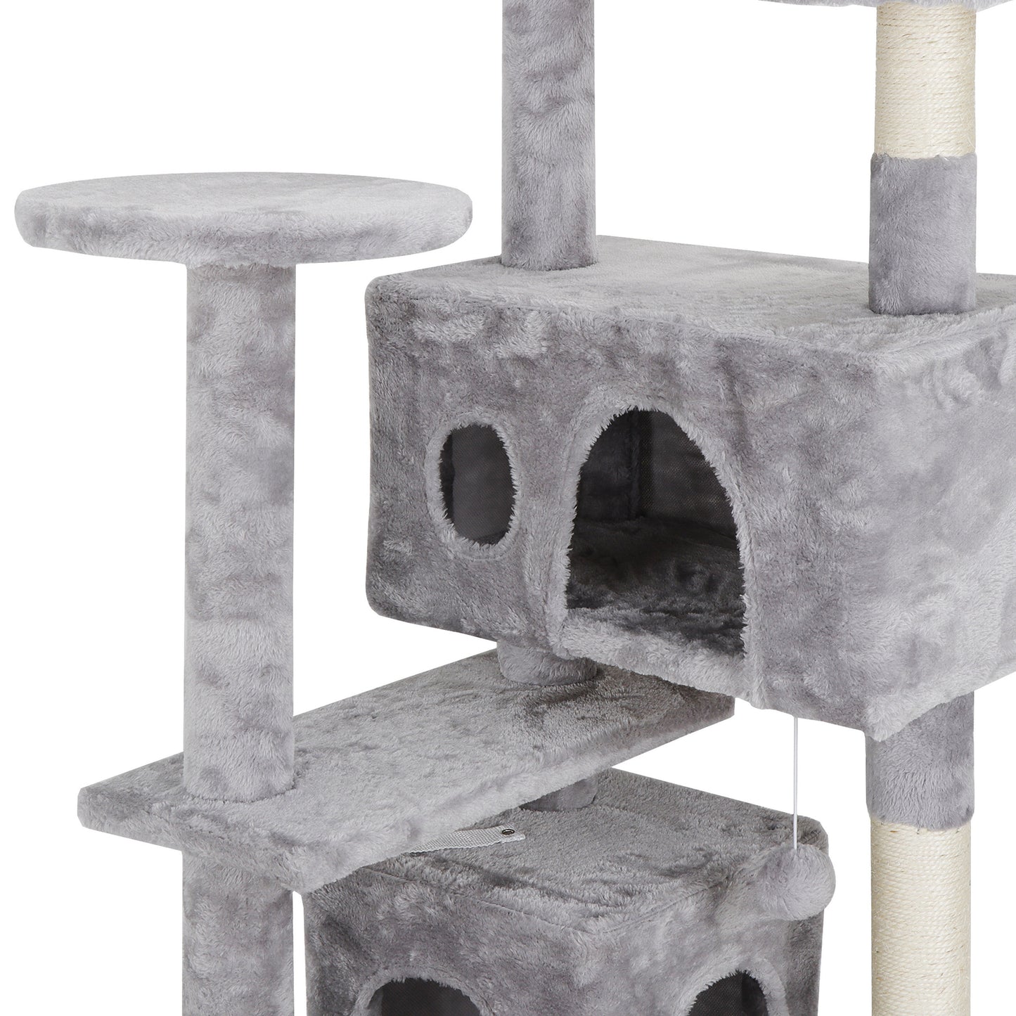 54" Cat Tree Scratching Post Condo Activity Tower Playhouse W/ Cave & Ladders