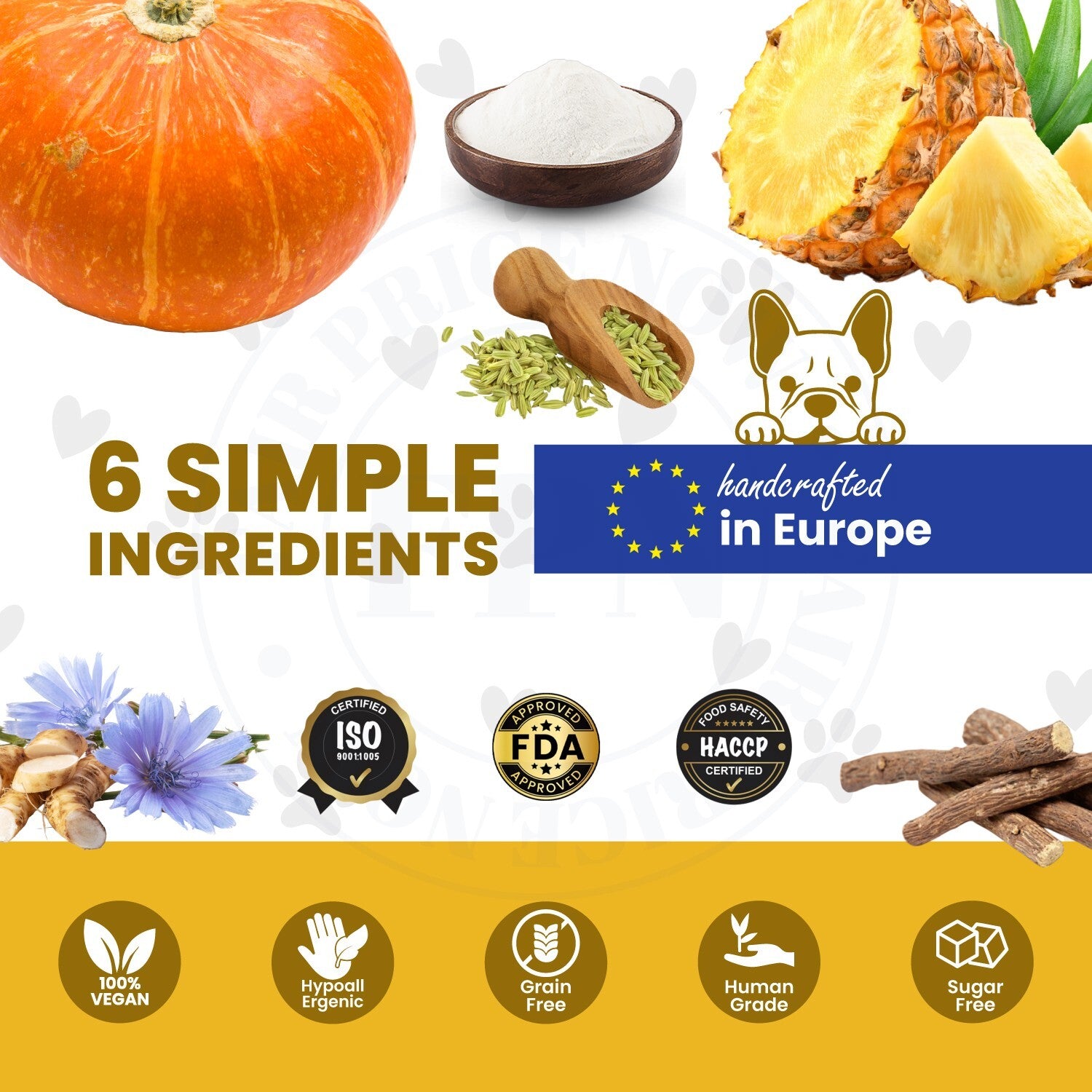 Dog Treats –Immunity, Skin, Dental, Gut Support, Vegan Dog Biscuits 7Oz by FPN