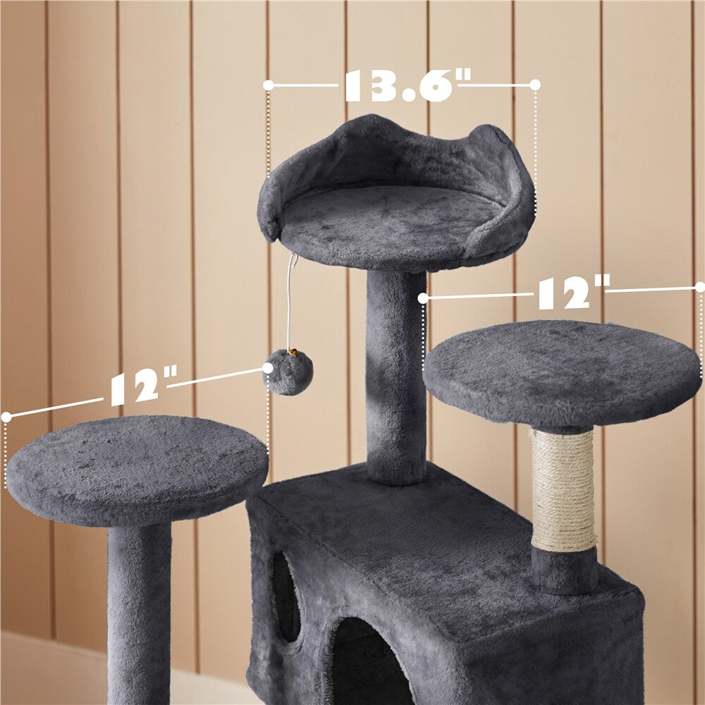 54In Cat Tree Tower Condo with Scratching Post for Kittens Pet House Furniture