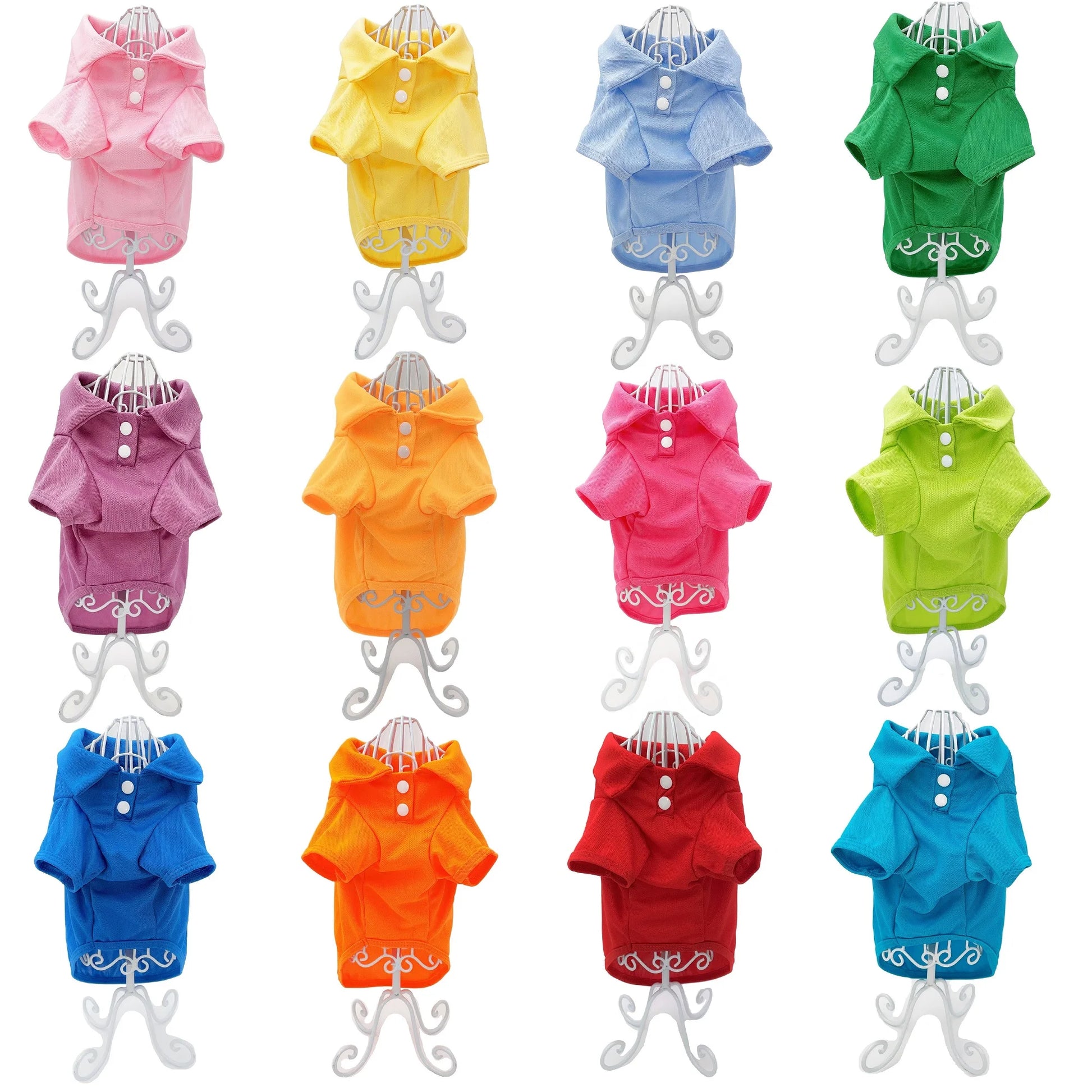 Cute Dog Polo Shirt T-Shirt Puppy Cat Clothes Apparel for Small Pet Red Sz M: Length - 14"