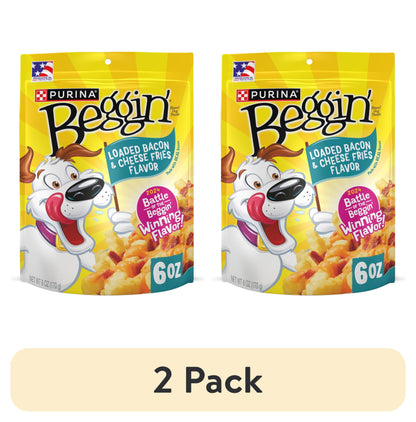(2 Pack)  Beggin’ Loaded Bacon and Cheese Fries Flavor Treats for Dogs
