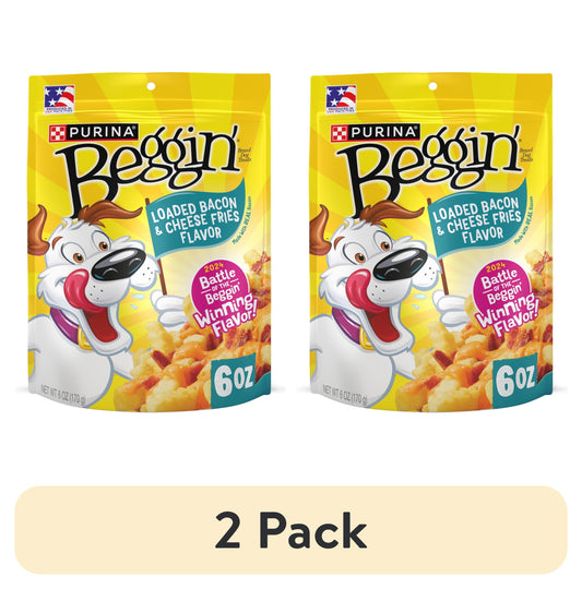 (2 Pack)  Beggin’ Loaded Bacon and Cheese Fries Flavor Treats for Dogs