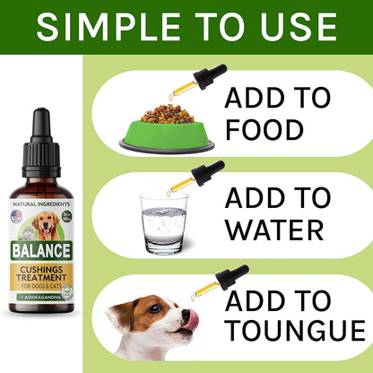Аdrenal Balance for Dogs and Cats - Cushings Treatment for Pets, Аdrenal Support W/Ashwagandha, Licorice Root, Rhodiola Rosea – Best Cushings Treatment for Dogs - 2Oz Harmony Herbal Drops