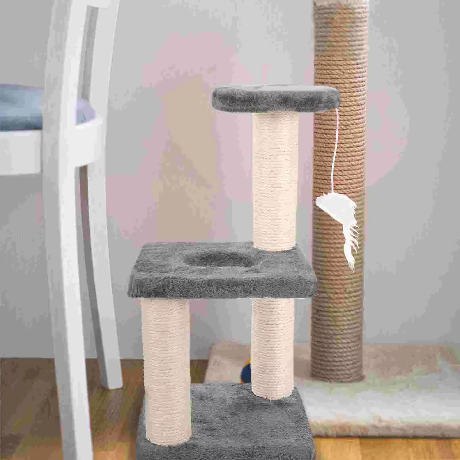 Thickened Cat Scratching Post Skin Friendly Reusable Kitten Accessories Adorable Cat Scratching Post Integrated Kitten Scratcher