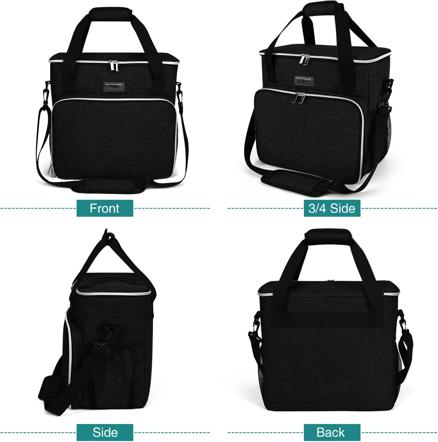 Dog Travel Bag, Pet Travel Bag（All Pet Travel Supplies）, with 2 Pet Food Containers and 2 Collapsible Silicone Bowls; Essential Kits for Pet Travel Black