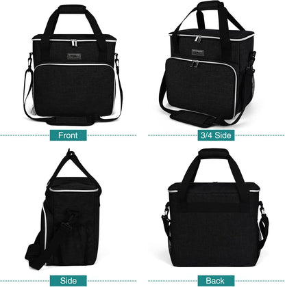 Dog Travel Bag, Pet Travel Bag（All Pet Travel Supplies）, with 2 Pet Food Containers and 2 Collapsible Silicone Bowls; Essential Kits for Pet Travel Black