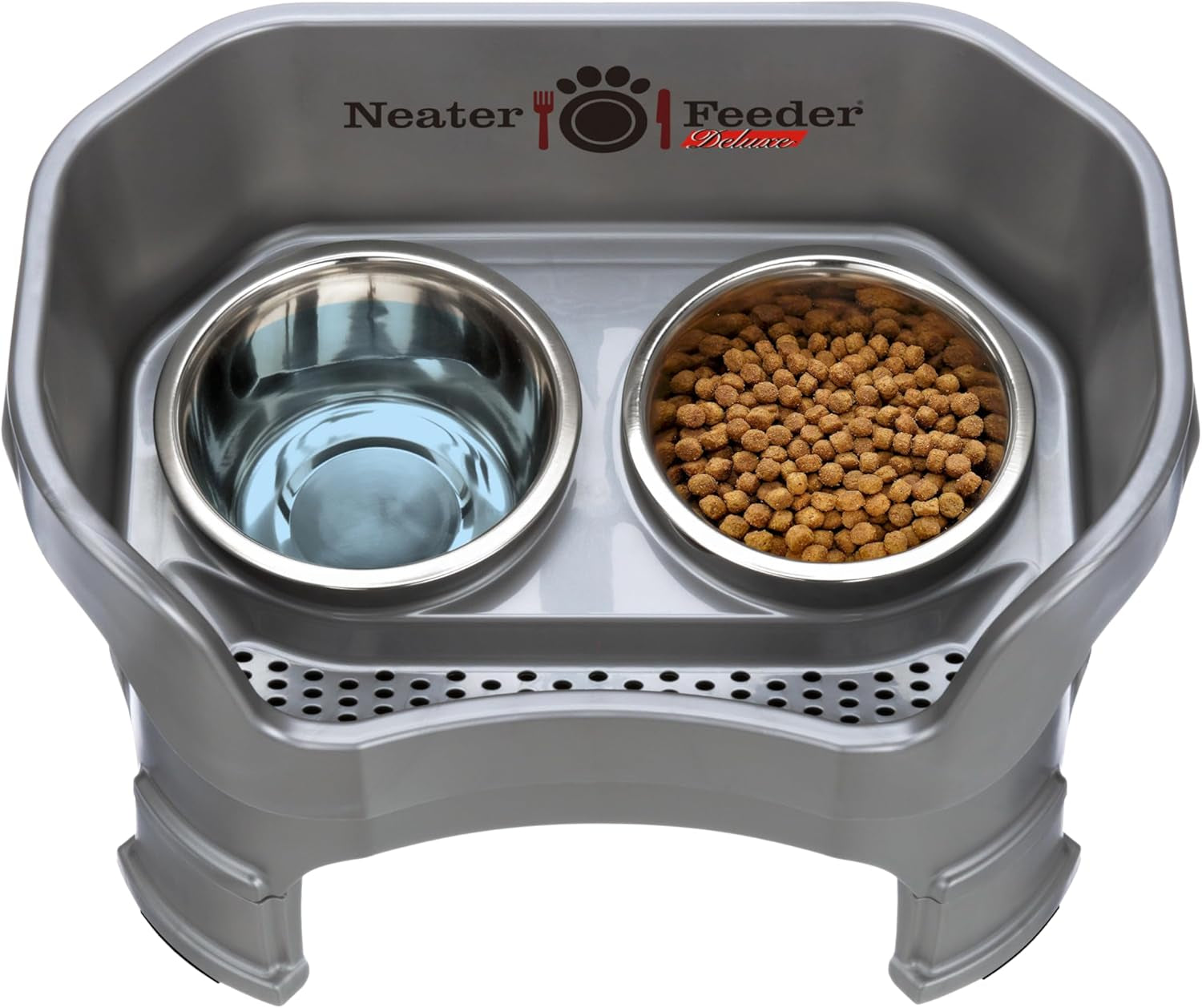 Neater Feeder Deluxe with Leg Extensions (Medium, Gunmetal Grey)
