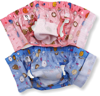 Pack of 4 Dog Female Diapers Sanitary Pants and Skirts Cotton for Small Pet Cat (Pack of 4 - Skirts & Pants, M: Waist: 13" - 16")