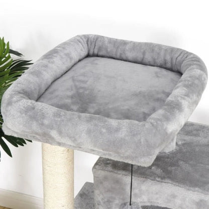 Cat Tree in Gray, Condo Scratcher, Climbing Furniture W/ Scratching Post