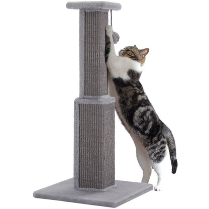 80CM Cat Scratching Post for Indoor Cat Scratcher with Nature Sisal Ball Tall Scratching Post for Large Cats Kitten Pet Toys