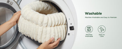 Donut Plush Pet Dog Cat Bed Fluffy Soft Warm Calming Bed Sleeping Kennel Nest