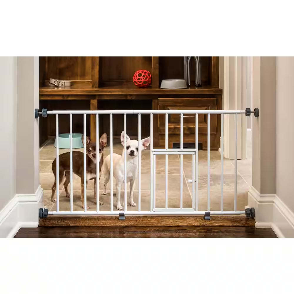 Carlson Mini Pet Gate with Small Pet Door, White