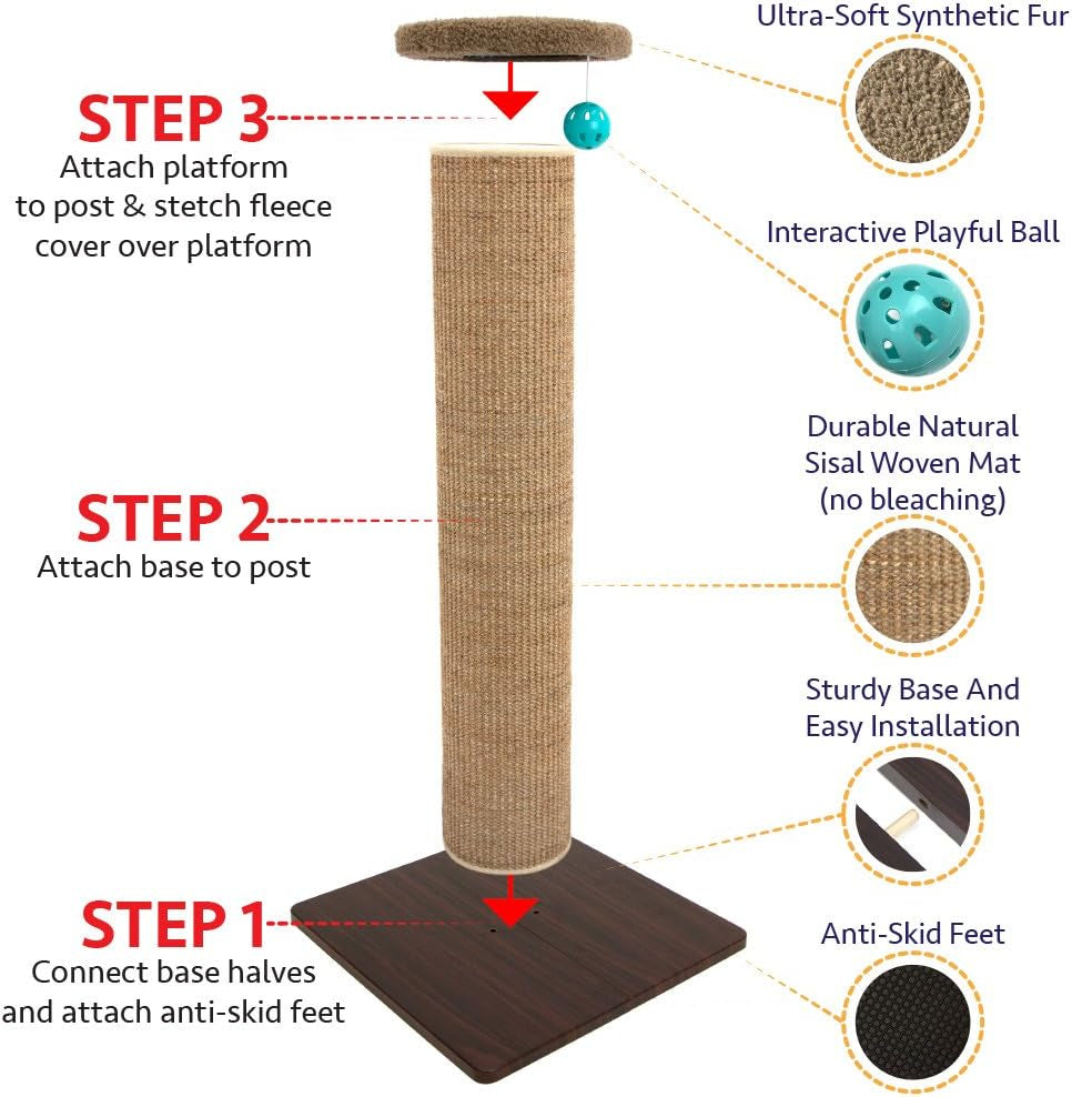 Sisal Post Scratcher, Sisal Post (Brown)