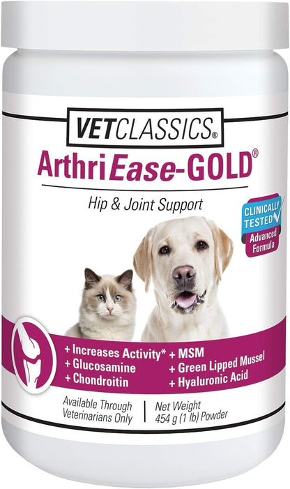 Arthriease-Gold Hip & Joint Support for Dogs, Cats– Pet Health Supplement Powder – Alleviates Aches, Discomfort – for Flexibility, Healthy Joint Function – Antioxidants – 1 Lb.
