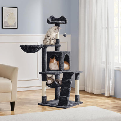 54In Cat Tree Cat Tower as Activity Center, Indoor Cats and Kittens Playing House with Funny Hammock Basket Scratching Post