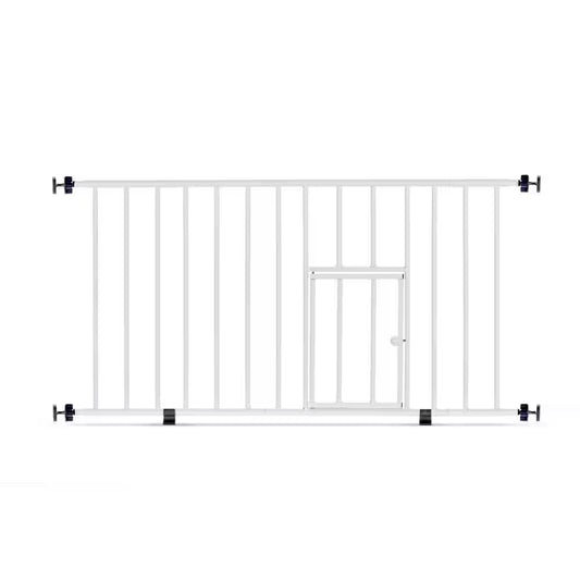 Carlson Mini Pet Gate with Small Pet Door, White