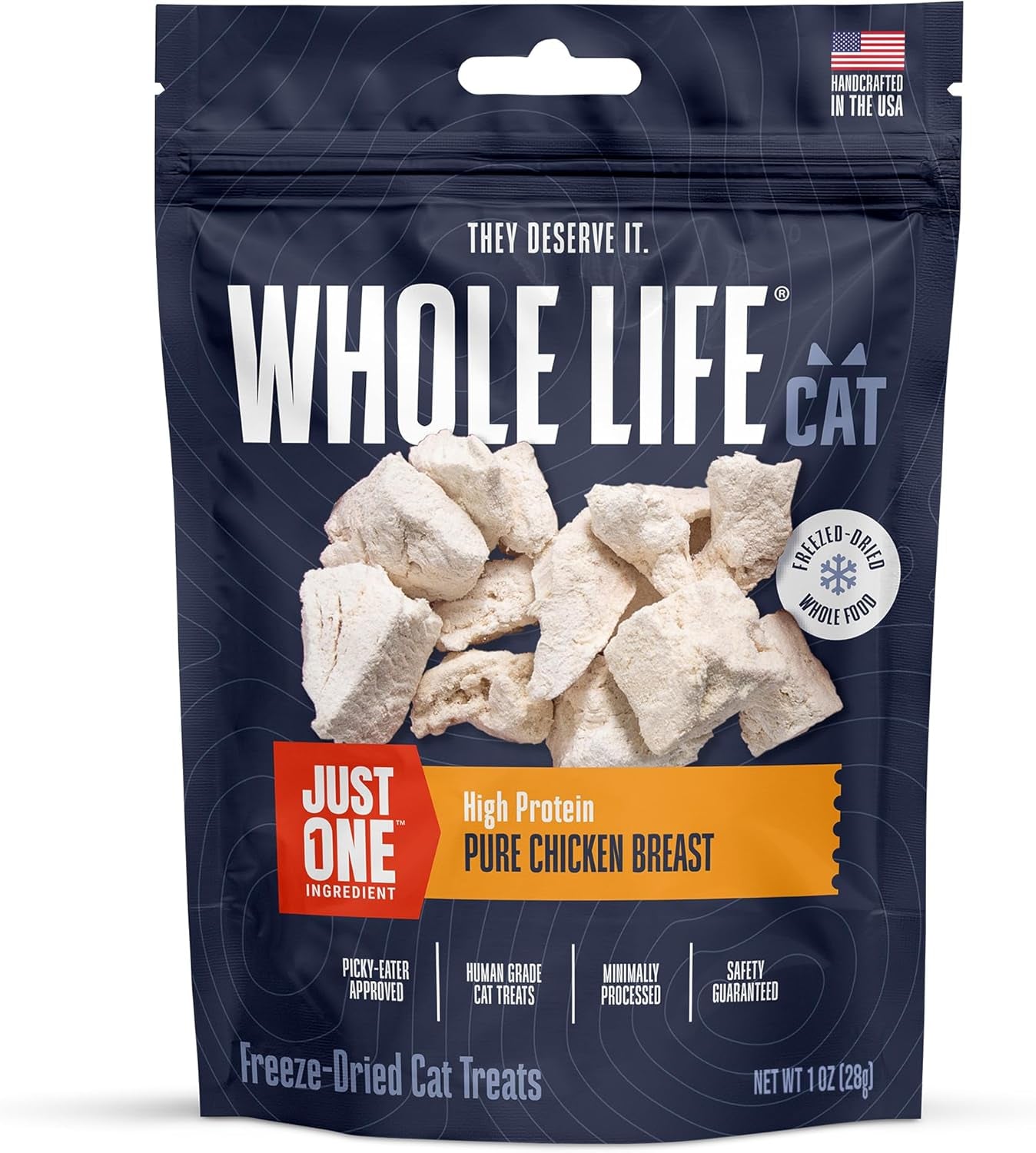 Whole Life Cat Just One Chicken Freeze Dried Cat Treats - Human Grade High Prote
