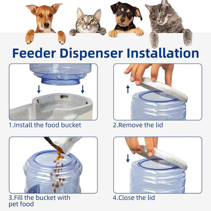 Dogs Water Dispenser Water Bowl for Dogs Automatic Cat Feeder Self Dispensing Pet Waterer Automatic Gravity Dog Cat Waterer Travel Supply Feeder and Water Dispenser for Dogs Cats Pets Animals 1 Gallon X 2