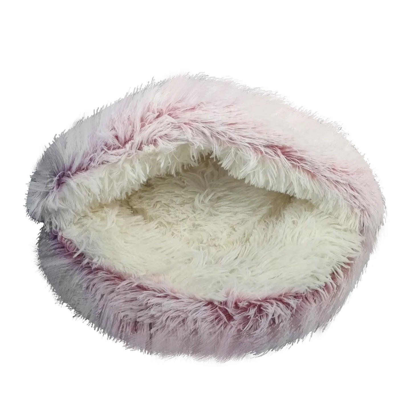 Cat Bed round Plush Hooded Cat Bed Cave, for Indoor Cats or Small Dog Beds, Calming Pet Beds Calm Anti-Nxiety Dog Bed, Waterproof Bottom Washable (16"X16")