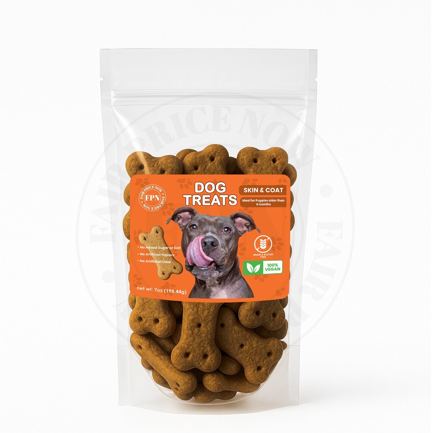 Dog Treats –Immunity, Skin, Dental, Gut Support, Vegan Dog Biscuits 7Oz by FPN