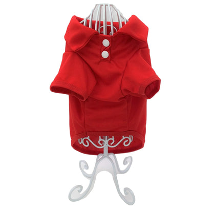 Cute Dog Polo Shirt T-Shirt Puppy Cat Clothes Apparel for Small Pet Red Sz M: Length - 14"
