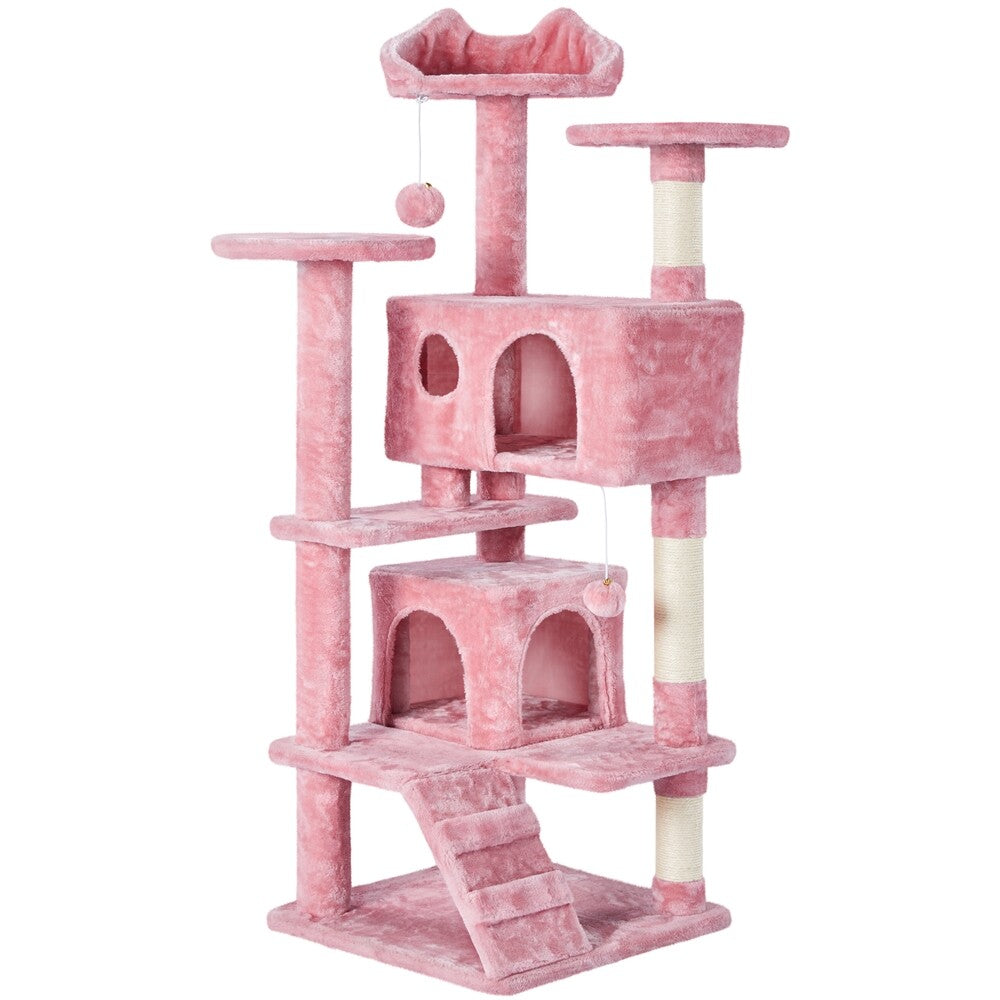 54In Cat Tree Tower Condo with Scratching Post for Kittens Pet House Furniture