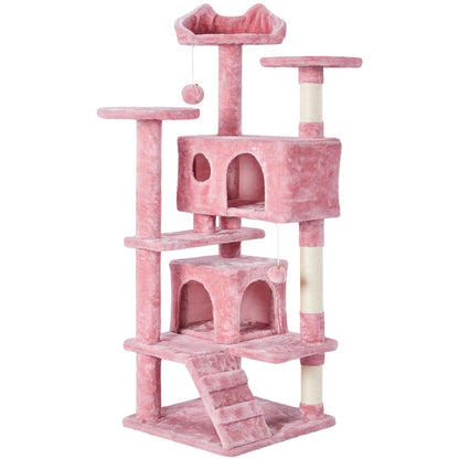 54In Cat Tree Tower Condo with Scratching Post for Kittens Pet House Furniture