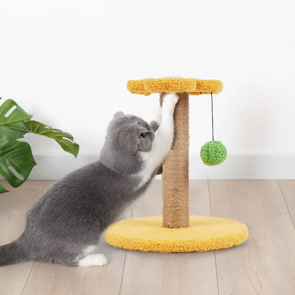 Cat Scratching Post Lovely Kitten Floral Scratching Post Tear-Resistant Abrasion Resistant Cat Scratcher
