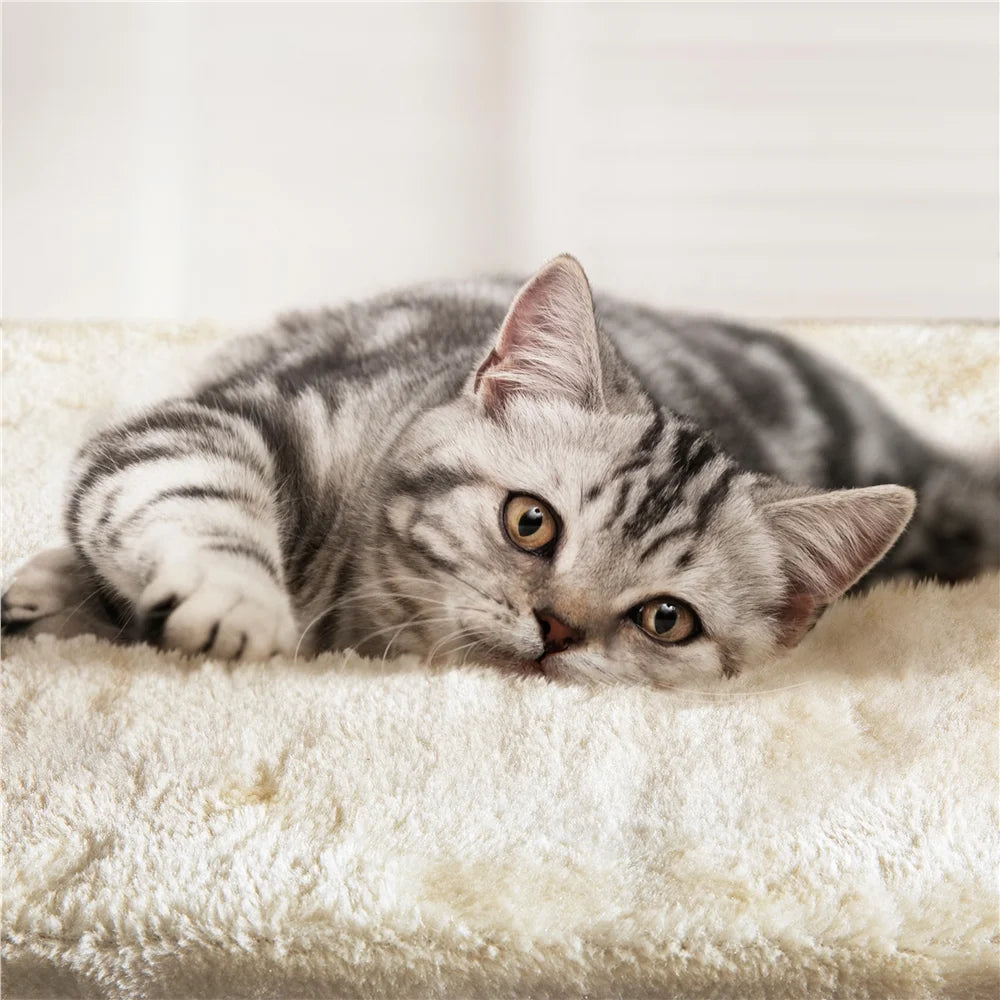 54" Cat Tree with Hammock, Basket and Scratching Post Tower, Beige