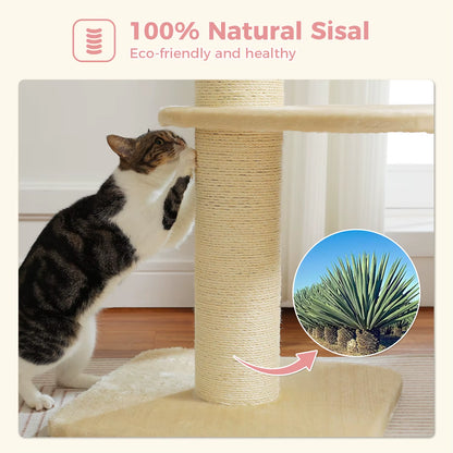 Cat Tree Cat Tower with Super Thick Scratching Post Cat Scratching Post for Large Cats Flower Cat Bed Tall Cat Scratcher Indoor