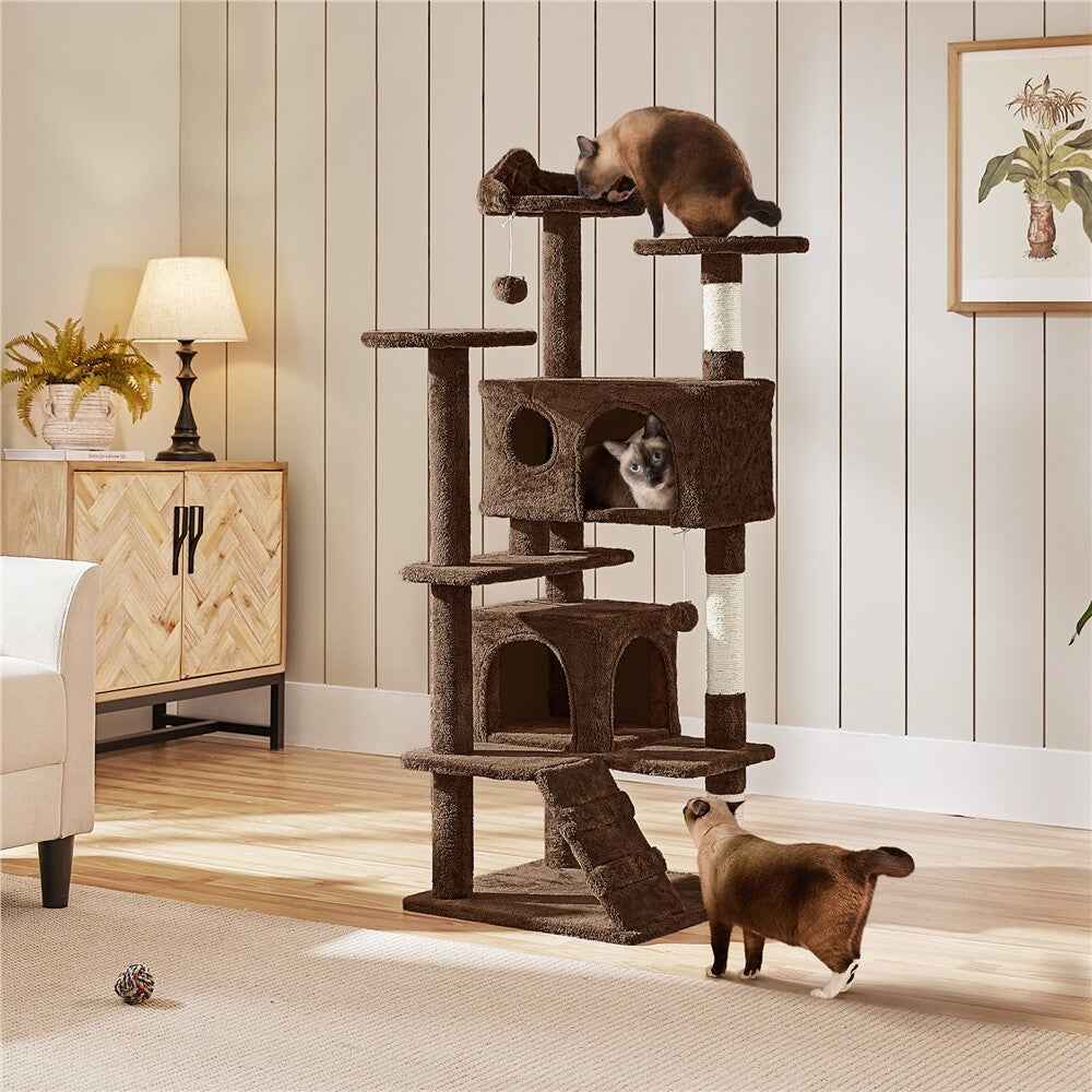 54In Cat Tree Tower Condo with Scratching Post for Kittens Pet House Furniture