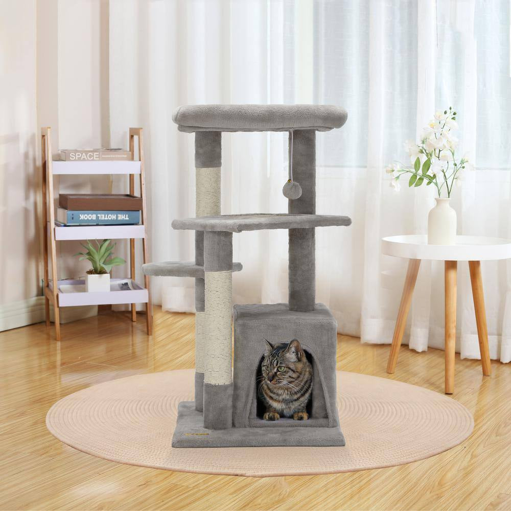 33 In. Cat Tree with Cat Bed Scratching Post
