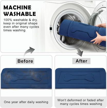 Dog Bed Large Crate Mat 42 in Non-Slip Washable Soft Mattress Kennel Pads