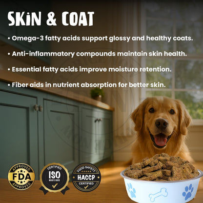 Dog Treats –Skin&Coat Treats Grain-Free Natural Human-Grade Dog Biscuits 7Oz-Fpn