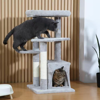 33 In. Cat Tree with Cat Bed Scratching Post