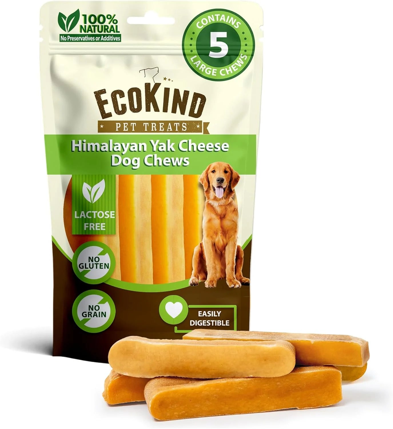 Yak Milk Dog Chews for Small Dogs, Yak Stick Dog Treats, Himalayan Dog Chews, 16 Pack, 22 Oz