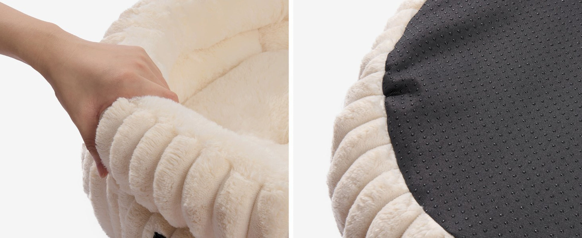 Donut Plush Pet Dog Cat Bed Fluffy Soft Warm Calming Bed Sleeping Kennel Nest