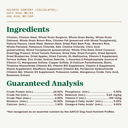 ULTRA Adult High Protein Natural Dry Dog Food with a Trio of Proteins from Chicken, Lamb and Salmon, 30 Lb. Bag