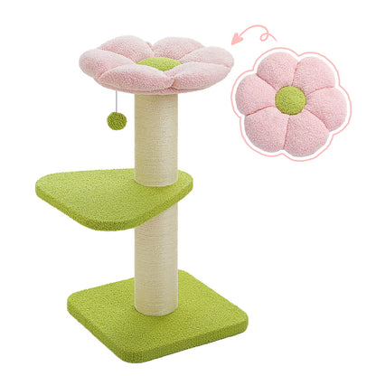 Cat Tree Cat Tower with Super Thick Scratching Post Cat Scratching Post for Large Cats Flower Cat Bed Tall Cat Scratcher Indoor