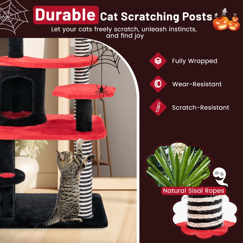 Gothic Cat Tree with Cat Bed Cat Condo and Sisal Scratching Post