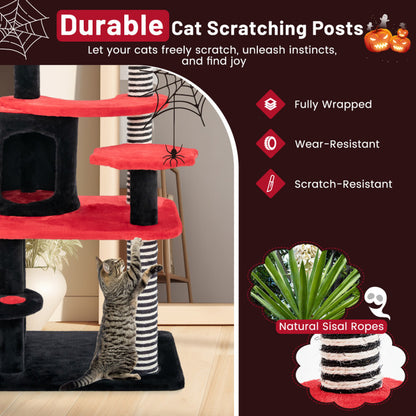 Gothic Cat Tree with Cat Bed Cat Condo and Sisal Scratching Post