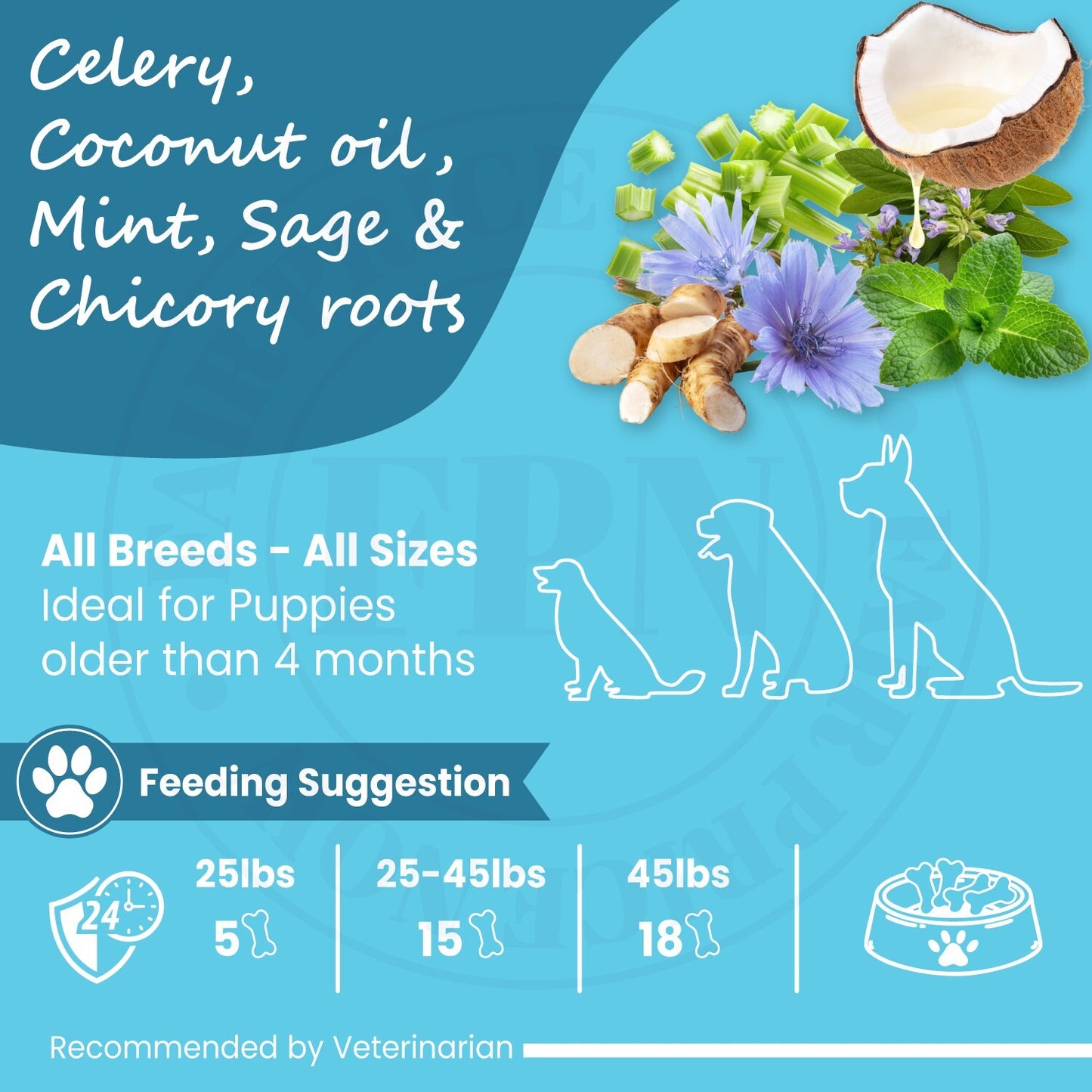 Dog Treats –Dental Treats Grain-Free Natural Human-Grade Dog Biscuits 7Oz - FPN